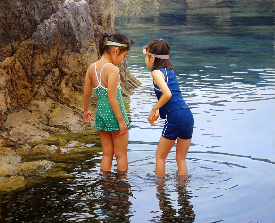 伊藤正宏 油絵 F15 「海辺の思い出」